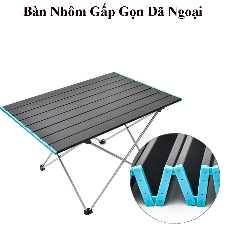 Bàn Gấp Gọn Dã Ngoại Hợp Kim Nhôm Kích Thước 68cm x 46,5cm x 41,5cm - Kèm Túi Vải Đựng