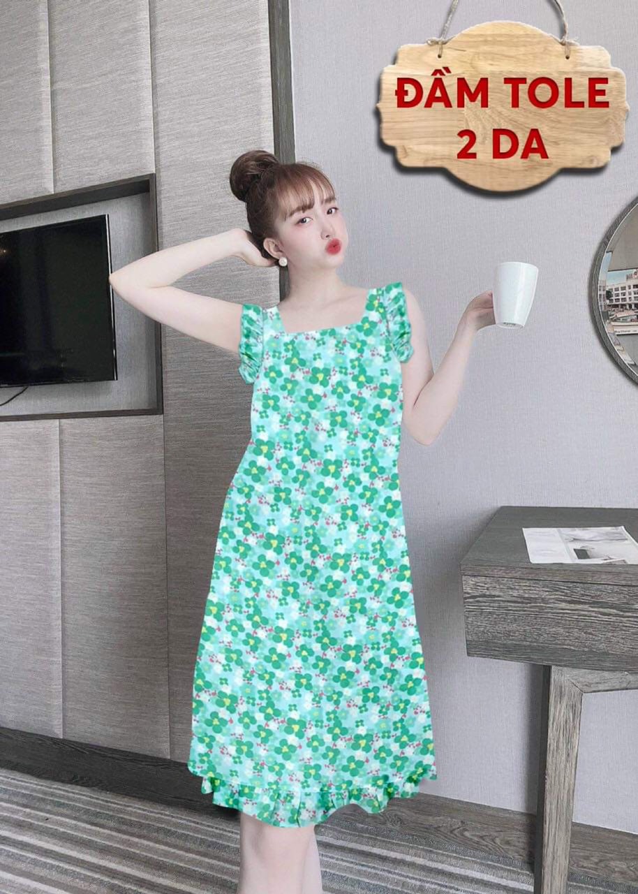 [40-70kg] Đầm Nữ Mặc Nhà Shop Khánh An, Đầm Tole (lanh) 2 Da Bigsize Kèm Quần Đùi Mặc Trong Màu Số 11