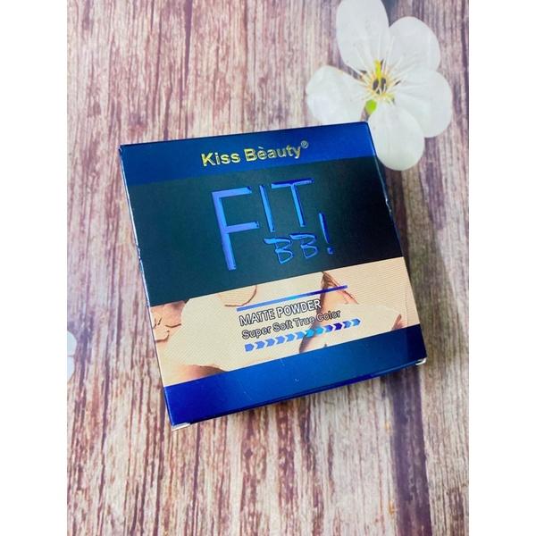 Phấn Phủ Fit BB Kiss Beauty 2 Tầng Kèm Mút, Siêu Mịn Tự Nhiên Kiềm Dầu Tốt Chắc Tay Hàn Quốc Cao Cấp