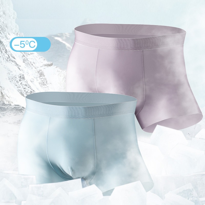 Quần lót boxer nam lụa băng 5A kháng khuẩn quần lót nam lụa tơ tằm mát lạnh mùa hè cạp 3cm Thoáng Mát, Thấm Hút Mồ Hôi cực tốt