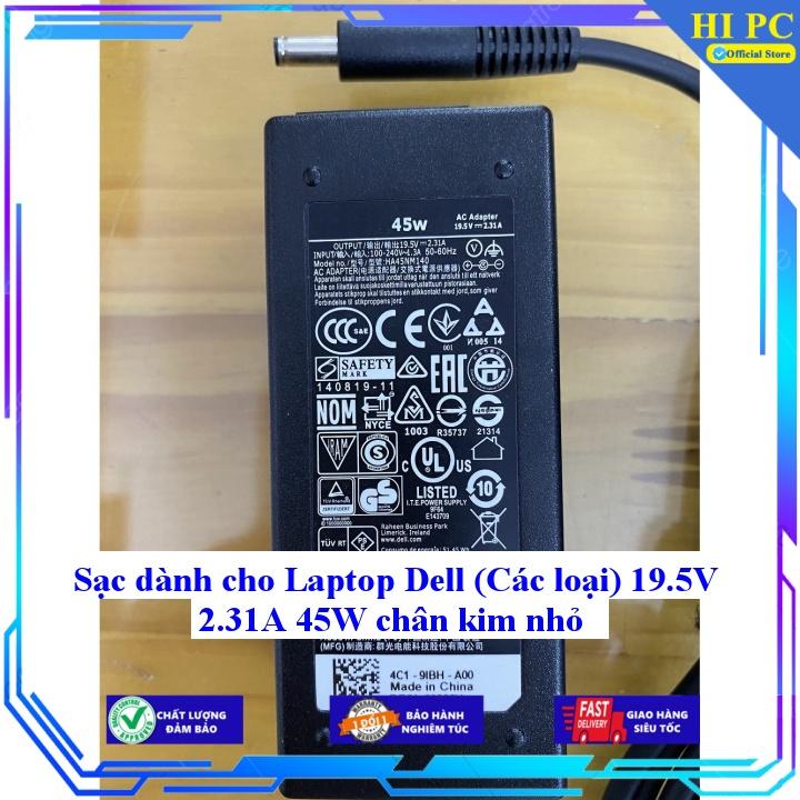 Hình ảnh Sạc dành cho Laptop Dell (Các loại) 19.5V 2.31A 45W chân kim nhỏ - Kèm Dây nguồn - Hàng Nhập Khẩu