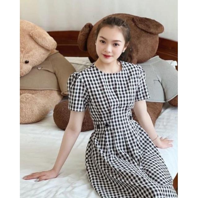 ĐẦM CARO PHỐI NÚT TAY PHỒNG