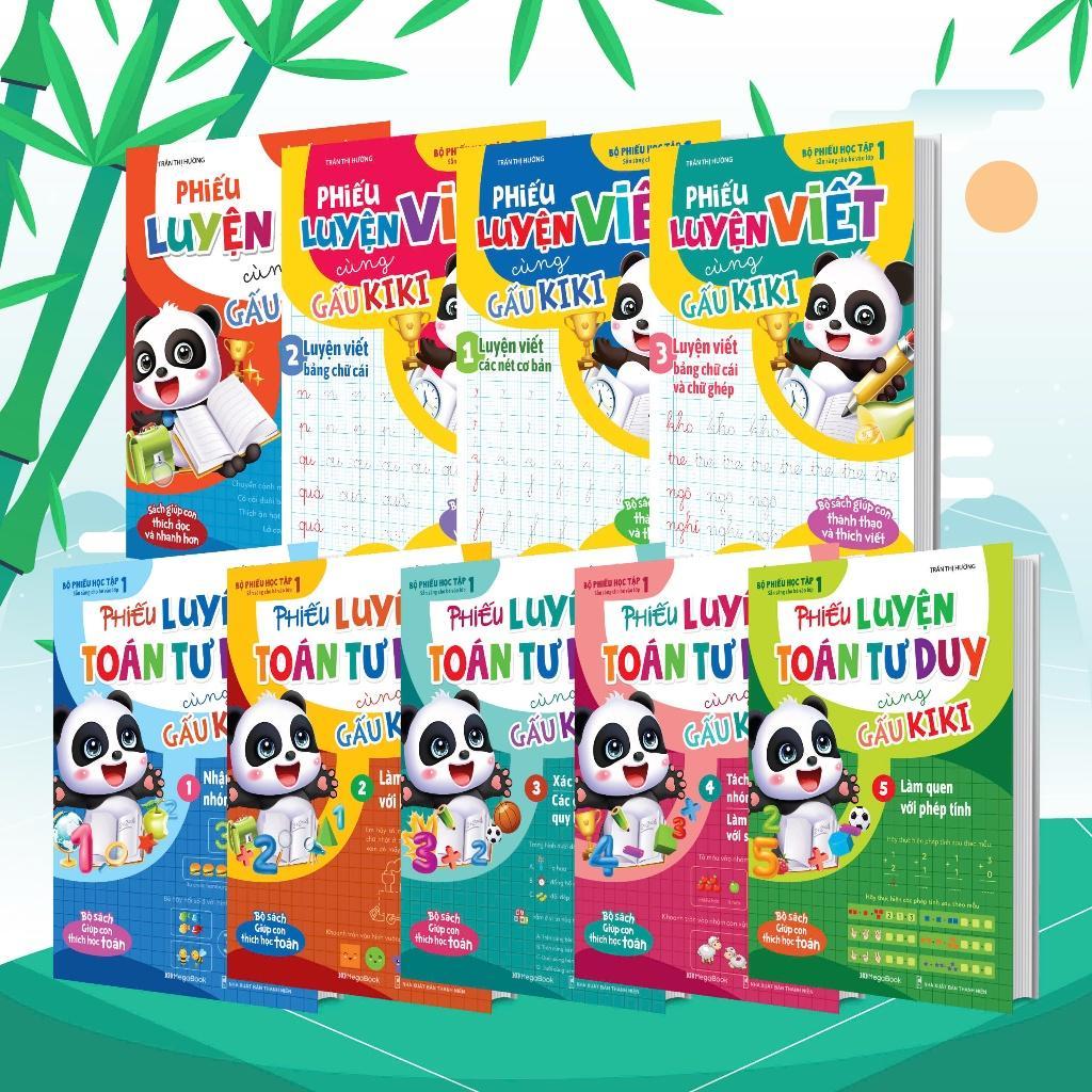 Sách - Bộ Phiếu Học Tập Cùng Gấu Kiki - Combo 9 Cuốn - Megabook