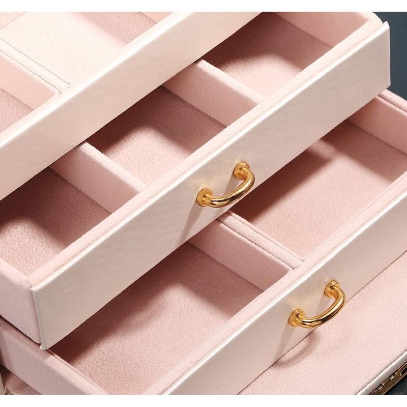 Tủ hộp đựng phụ kiện thời trang - chất liệu da cao cấp -cỡ lớn chia nhiều ngăn rất đẹp
