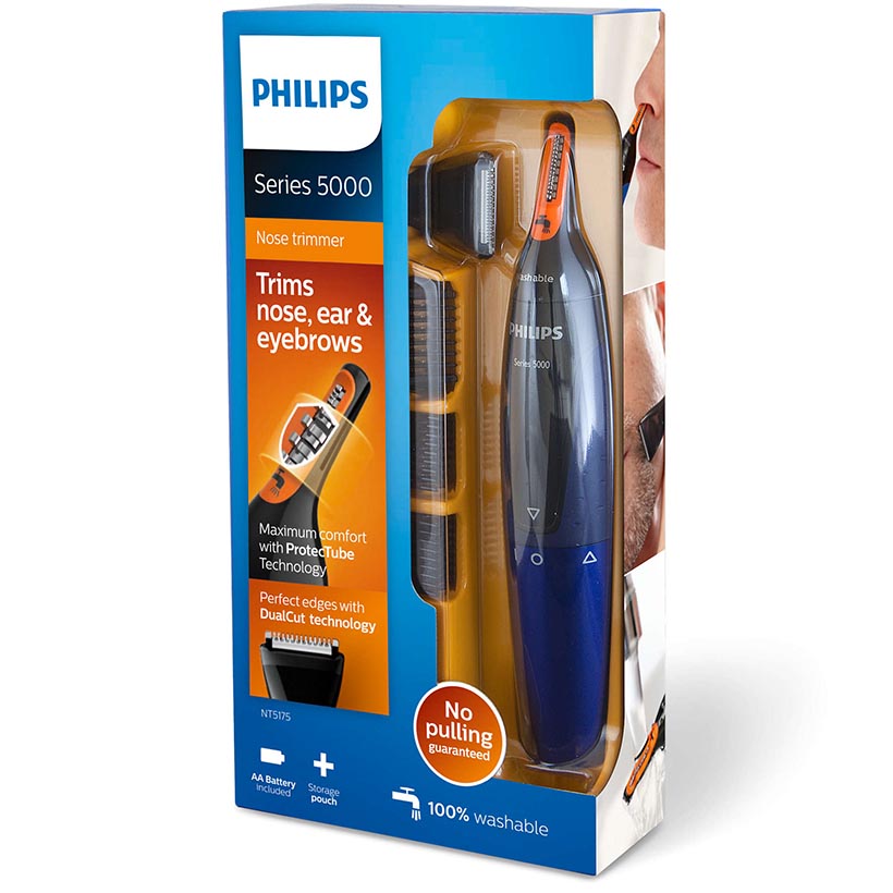 Máy cắt tỉa lông mũi, lông tai, lông mày, râu Philips NT5175 - Hàng nhập khẩu