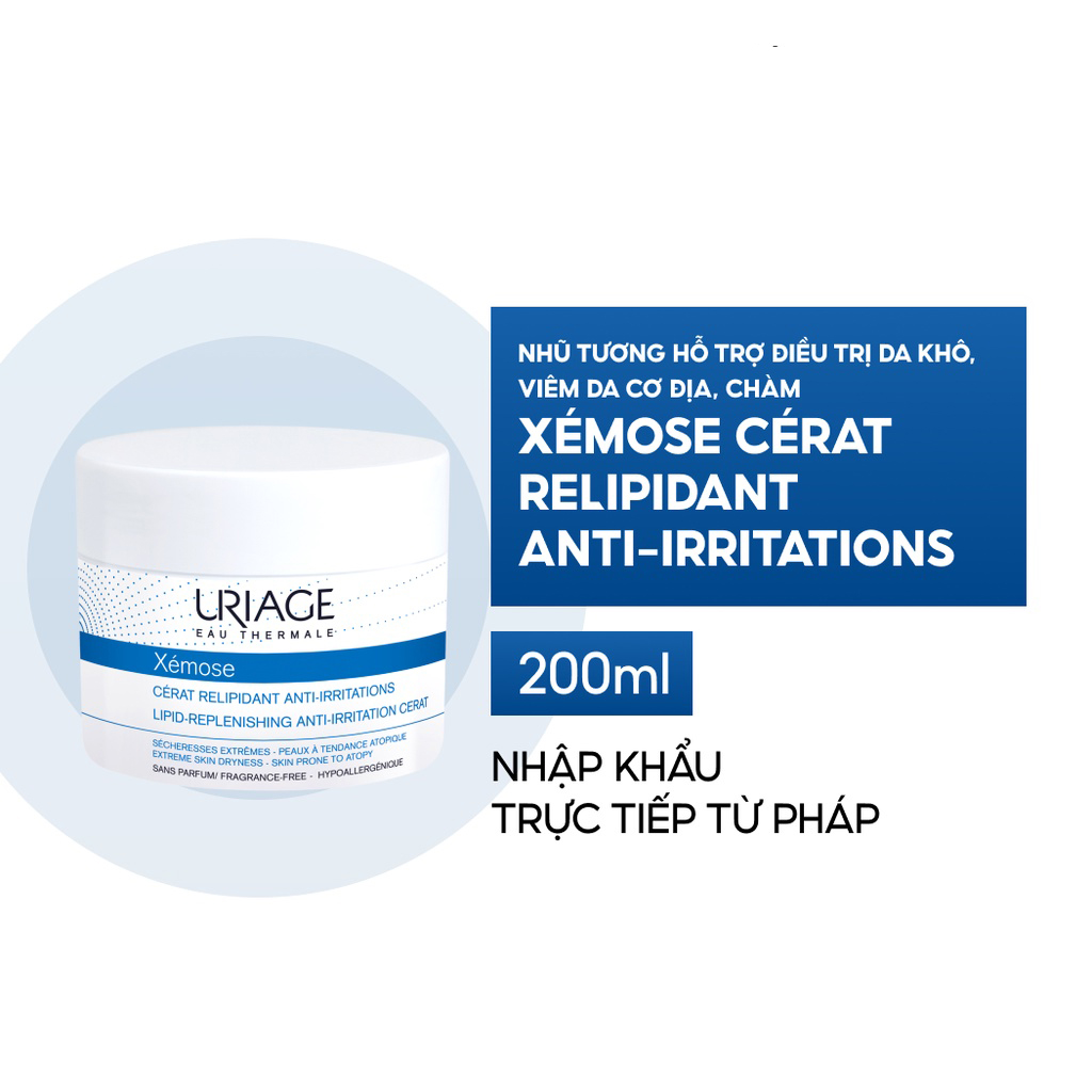 Nhũ tương hỗ trợ điều trị da khô, viêm da cơ địa, chàm URIAGE XÉMOSE CÉRAT RELIPIDANT ANTI-IRRITATIONS 200ml