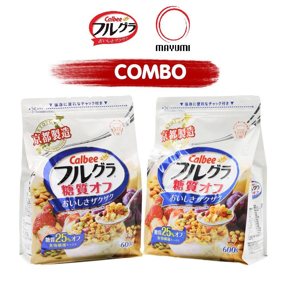 Combo 02 gói 600gr [date 10/2023]  Ngũ cốc trái cây Calbee Nhật Bản