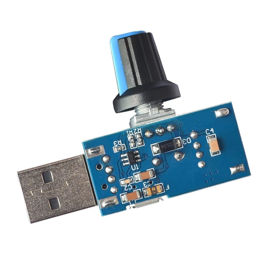 USB Fan Stepless Speed Controller Regulator Module DC 4-12V to 2.5-8V 5W