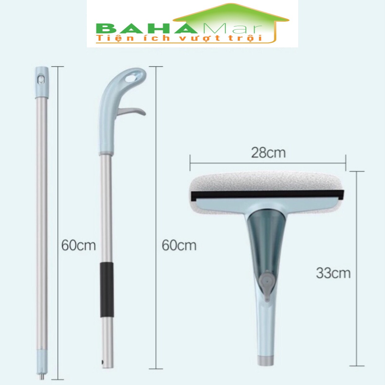 CÂY LAU - GẠT KÍNH ĐA NĂNG TỰ ĐỘNG PHUN XỊT NƯỚC "BAHAMAR" Đơn giản hóa việc LAU KÍNH từ kính cửa, vách kính... và giảm tối đa thời gian dùng cho việc vệ sinh kính.