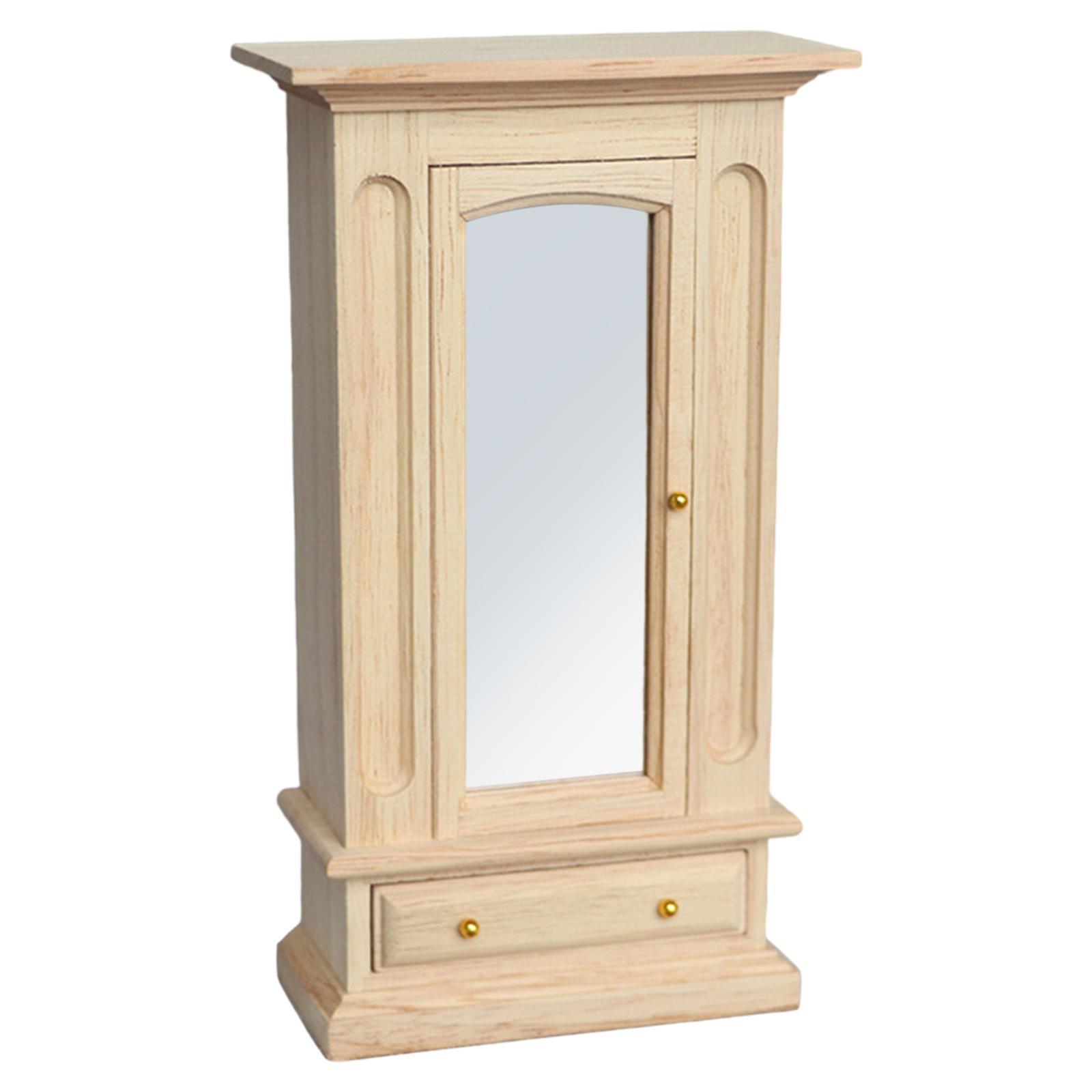 Miniature Wardrobe Mirror Closet /12 Dolls House Furniture