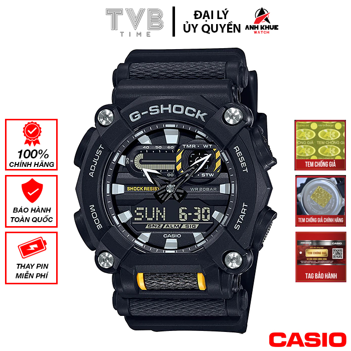 Đồng hồ nam dây nhựa Casio G-Shock chính hãng GA-900-1ADR (49mm)