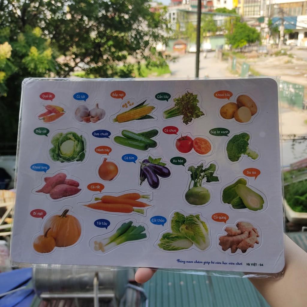Bảng ghép hình chủ đề chữ cái hình con vật rau củ nam châm dán tủ lạnh cho bé học thông minh tiện lợi
