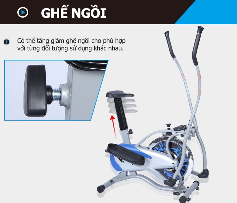 Xe Đạp Tập Thể Dục Toàn Thân iBike 4000 - Bánh đà 14 kg có kháng lực tăng giảm nặng nhẹ. Có đồng hồ đo nhịp tim.