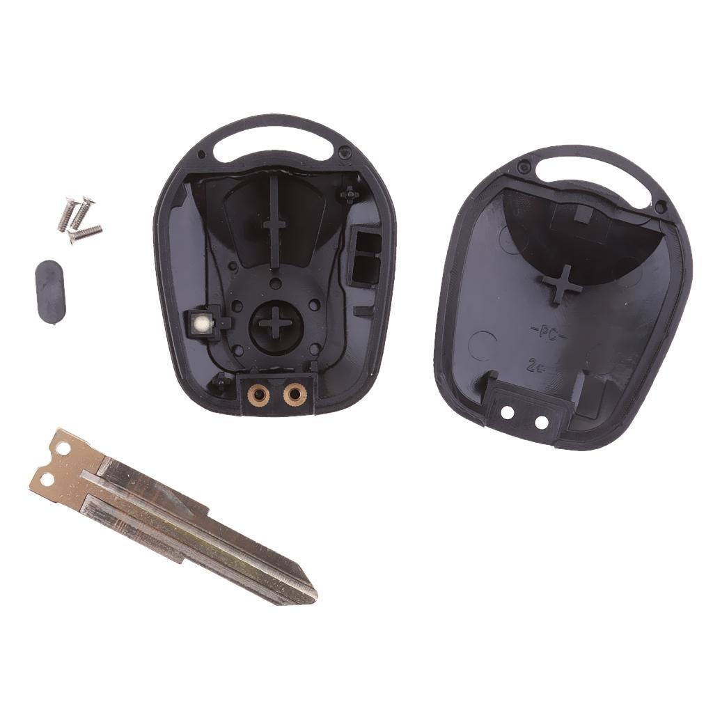 Two Car Remote Key Case Cover Fob 2 Buttons Replacement Black