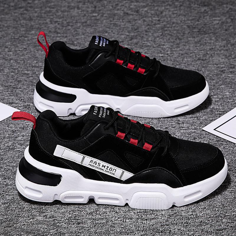 Giày Sneaker Nam Thời Trang Phẳng Slip On Vulcanize Giày Vải Đi Chạy Nền Tảng Giày Thể Thao Cho Nam Color: Black Shoe Size: 44