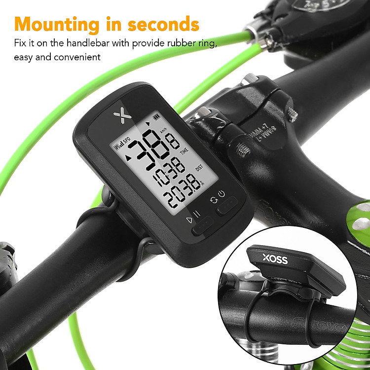 XOSS G+ Smart GPS Đồng Hồ Đo Tốc Xe Đạp Không Dây Chính Xác IPX7 Có Nắp Bảo Vệ-Hàng nhập khẩu
