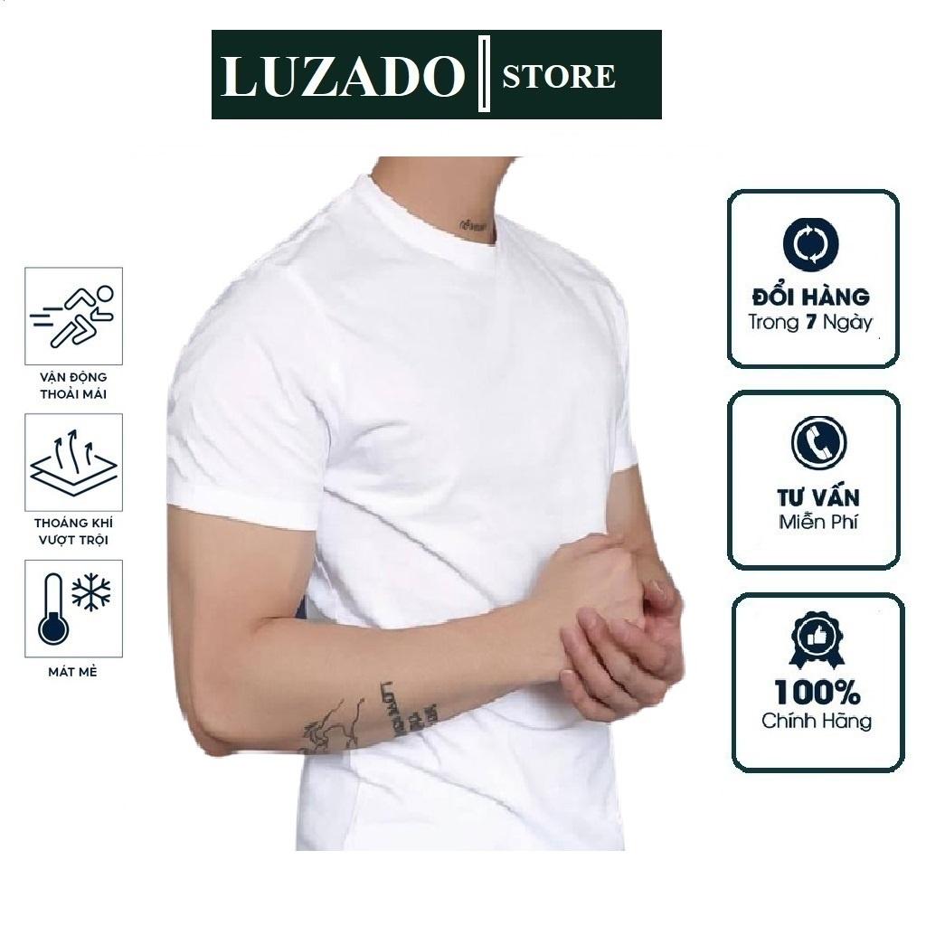 Áo Thun nam LUZADO, áo thuncộc tay cao cấp, áo phông nam đẹp ngắn tay cổ tròn Slimfit,co dãn 4 chiều, thấm hút mồ hôi