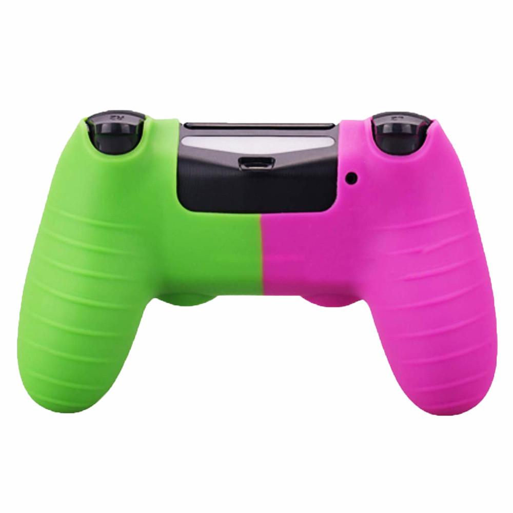 Vỏ bọc silicon ZOMTOP cho Vỏ tay cầm Dualshock 4 PS4 Pro Slim và Mũ kẹp ngón tay cái cho Phụ kiện trò chơi PlayStation 4 Màu sắc: 1 Đỏ