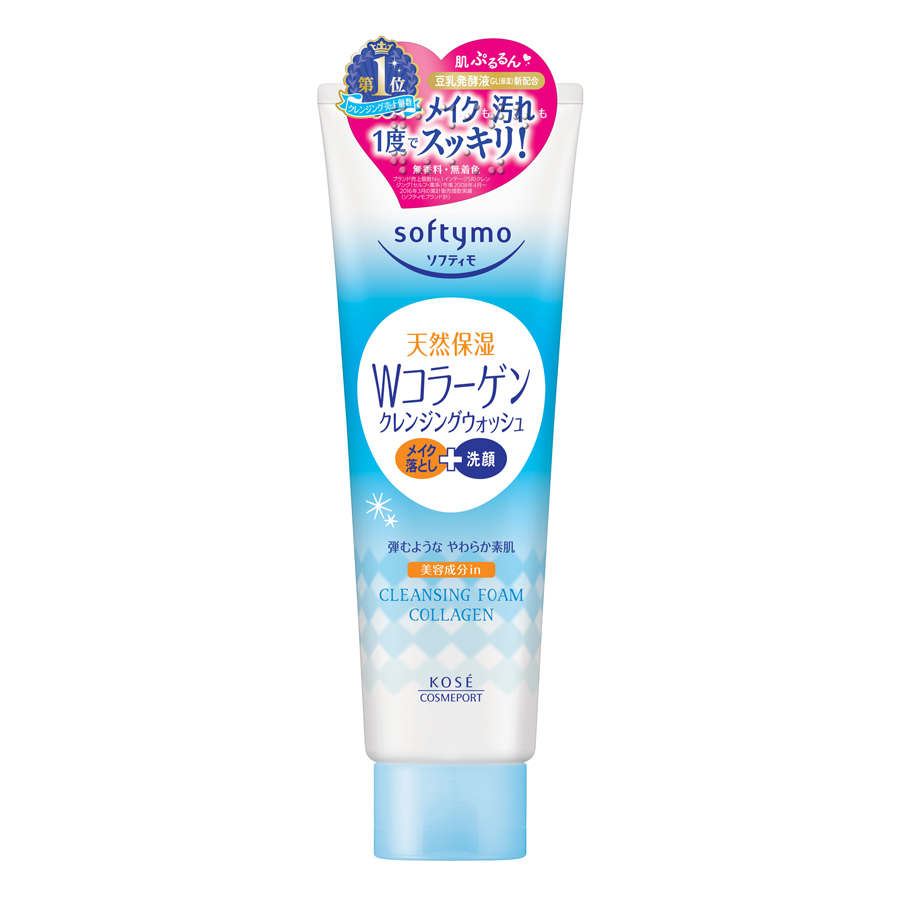 Bọt Rửa Mặt &amp; Tẩy Trang Dạng Kem 2 Trong 1 Kosé Cosmeport Softymo Cleansing Foam Collagen (190g)