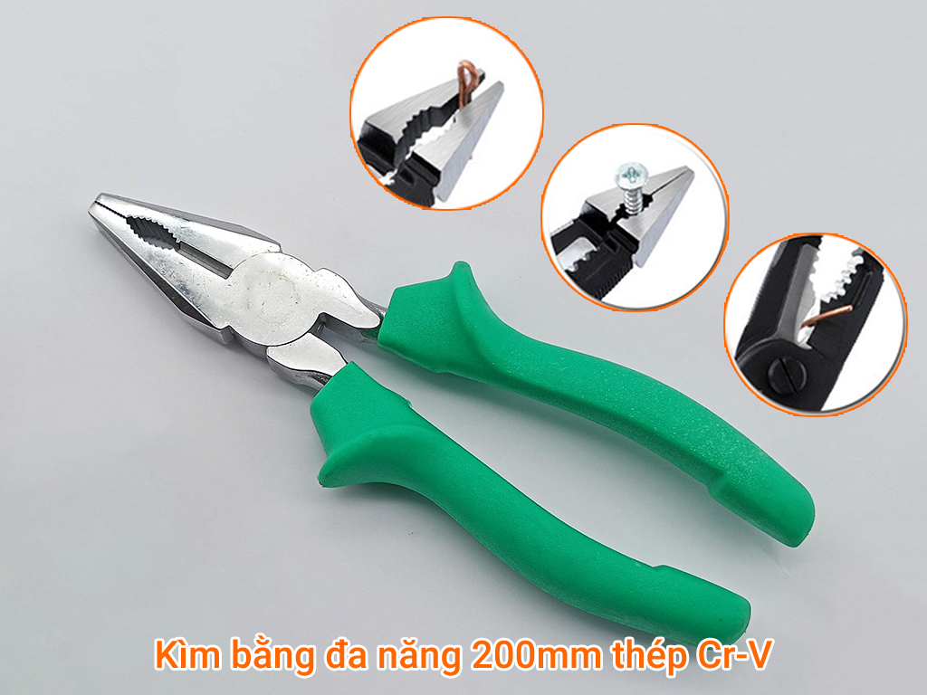 Kìm mũi bằng đa năng ( cắt, tháo ốc, kẹp giữ..) 200mm