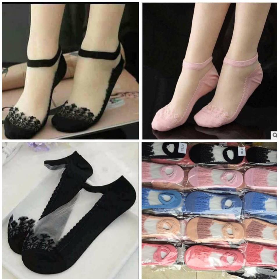 sỉ 10 lố tất hài ren công chúa ( 1 lố 10  màu đen )