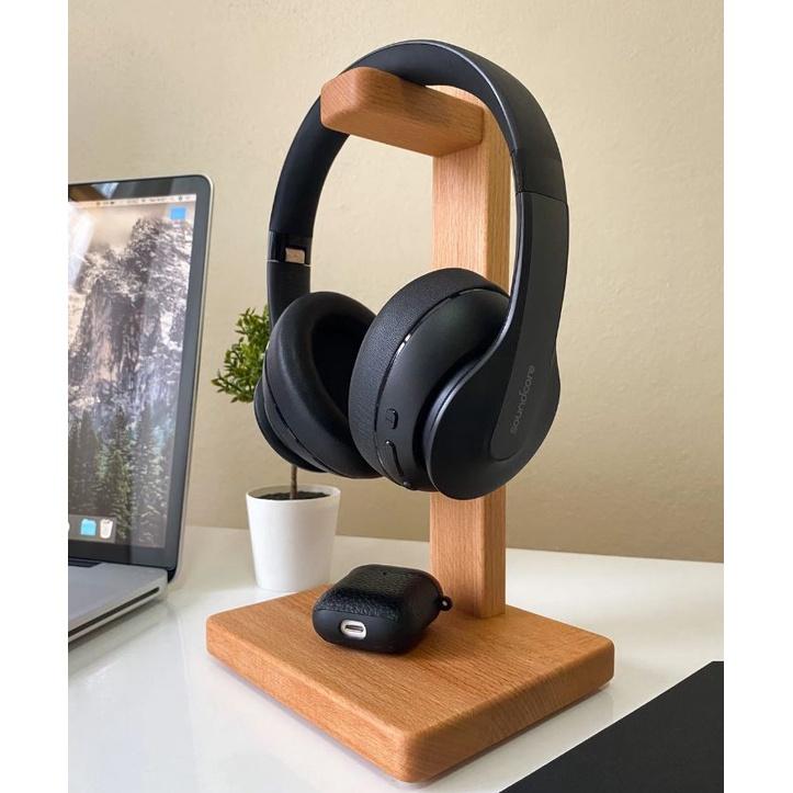 Giá treo tai nghe, headphone gỗ thông