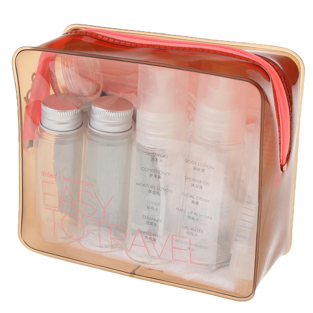 15pcs Makeup Spray Bottle Lotion Case Empty Container Travel Eyemask Set Kit