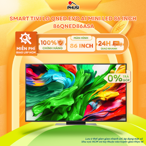 Smart Tivi LG QNED Evo AI Mini LED 4K 55 Inch 55QNED86ASA/ 65 Inch 65QNED86ASA/ 75 Inch 75QNED86ASA/ 86 Inch 86QNED86ASA - Hàng Chính Hãng - Mới 100