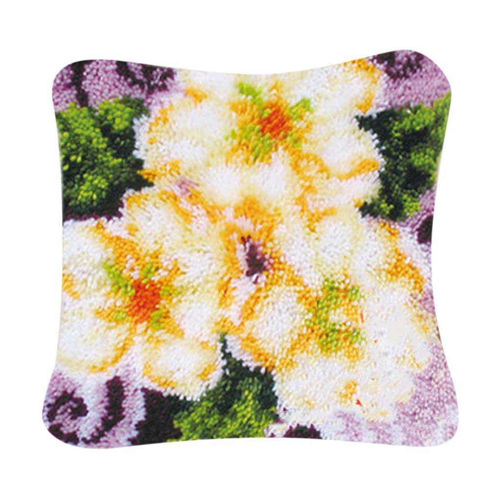 Latch Hook kits for Beginners DIY Making Flower Pattern Pillow Sofa Cushion