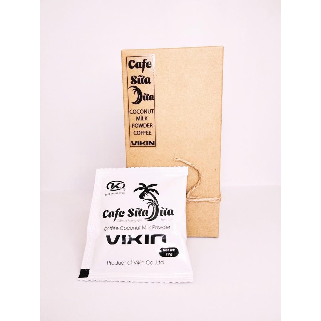 Cà Phê Sữa Dừa hòa tan VIKIN, cà phê bột VIKIN hộp 10 gói x 17g , tiện lợi, thơm ngon và an toàn cho sức khỏe.