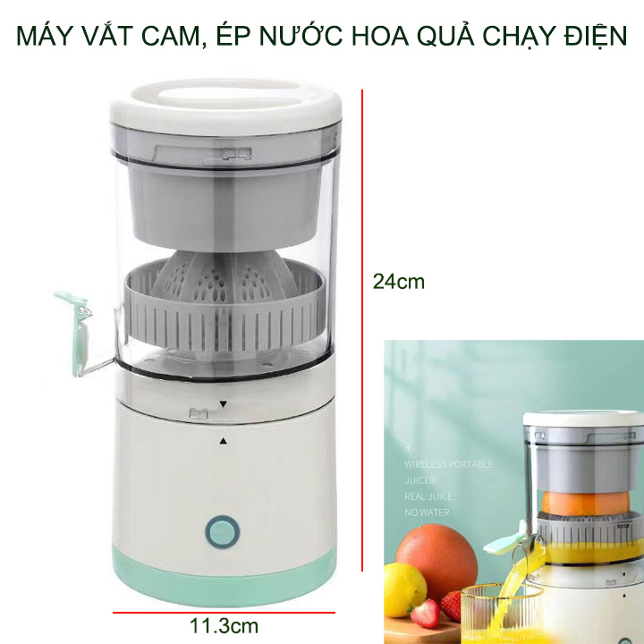 Máy vắt cam, ép nước củ quả đa năng thông minh dùng pin sạc