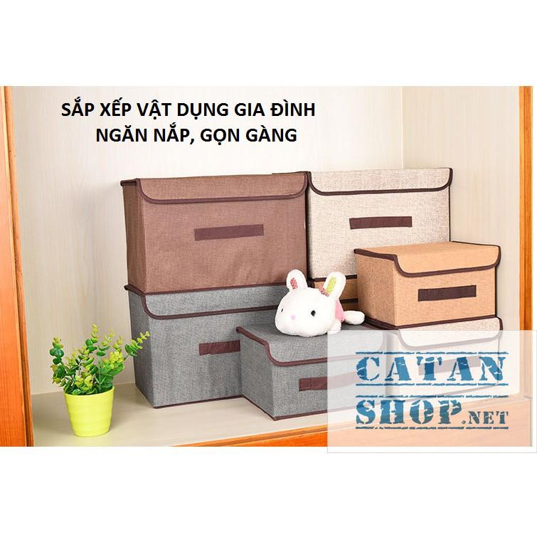 Hộp vải đựng vật dụng xếp gọn, hộp đựng đồ gia đình gấp gọn siêu tiện dụng