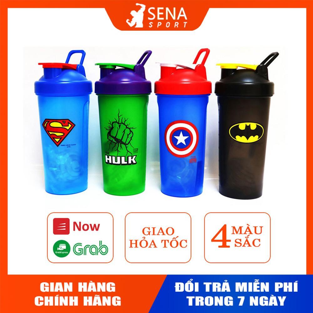 Bình Lắc  thể thao tập Gym Siêu Anh Hùng 600ml