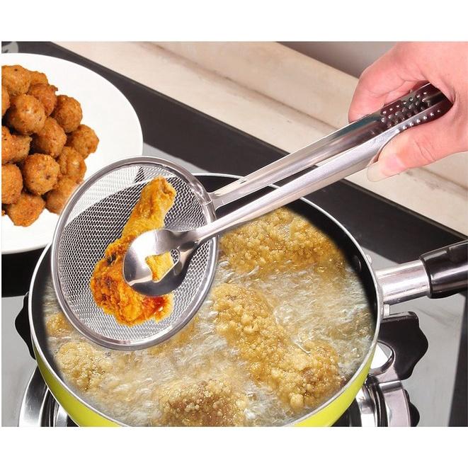KẸP DỤNG CỤ GẮP ĐỒ CHIÊN ĐỒ NÓNG CÓ LƯỚI CHỐNG NÓNG RÁO DẦU TIỆN LỢI - DỤNG CỤ GẮP CHIÊN 2IN1 CHỊU NHIỆT TỐT KHÔNG GỈ