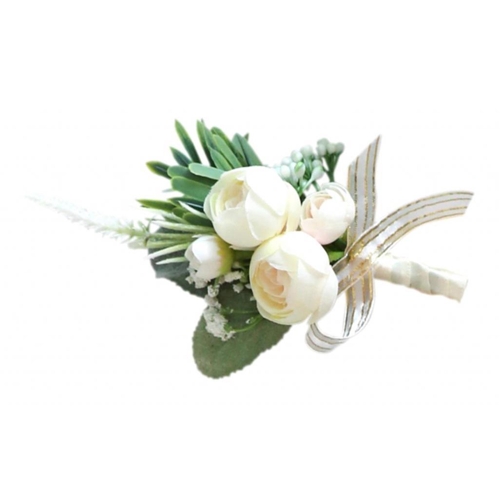 Artificial Flower Bud Boutonniere Wedding Party Groom /Best Man /Bride Maid