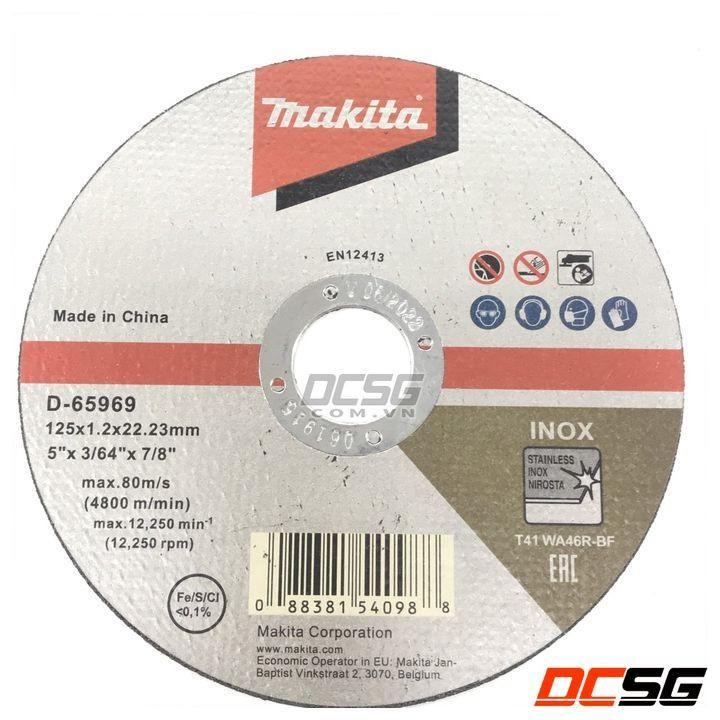 Đá cắt mỏng cho Inox 125x1.0x22.23mm Makita D-65969