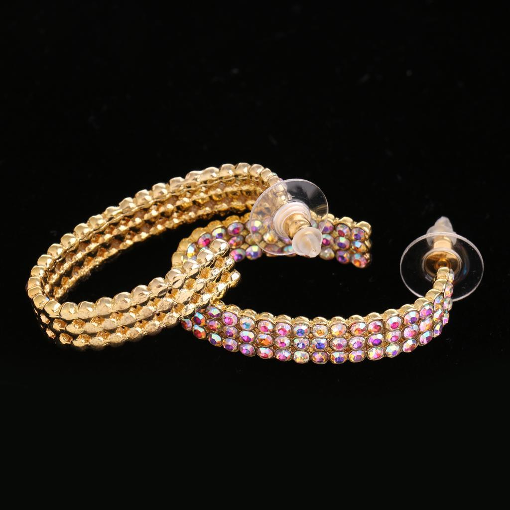 Big Circle Stud Hoop Earrings Wedding Bride Jewelry