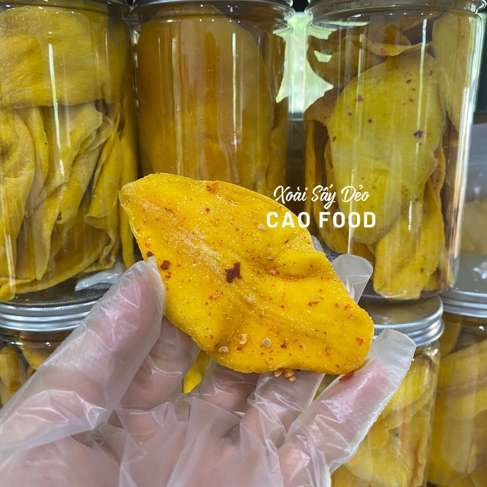 [500GR] Xoài sấy dẻo CAO FOOD từ 100% xoài tươi sấy công nghệ cao, vị chua ngọt tự nhiên - món ăn vặt siêu ngon phải thử