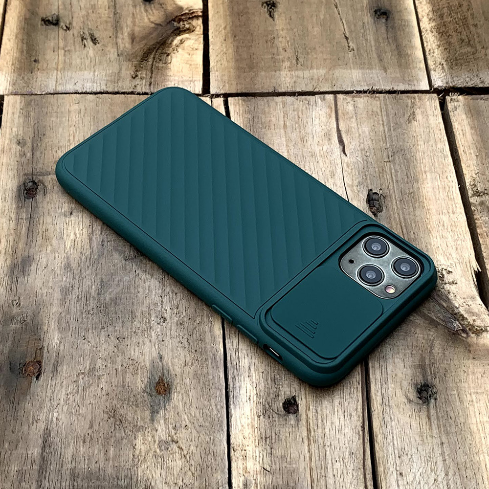 Ốp lưng kéo nắp camera cao cấp dành cho iPhone 11 Pro - Màu Xanh