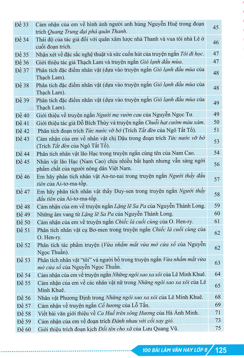ND - 100 Bài Làm Văn Hay Lớp 8