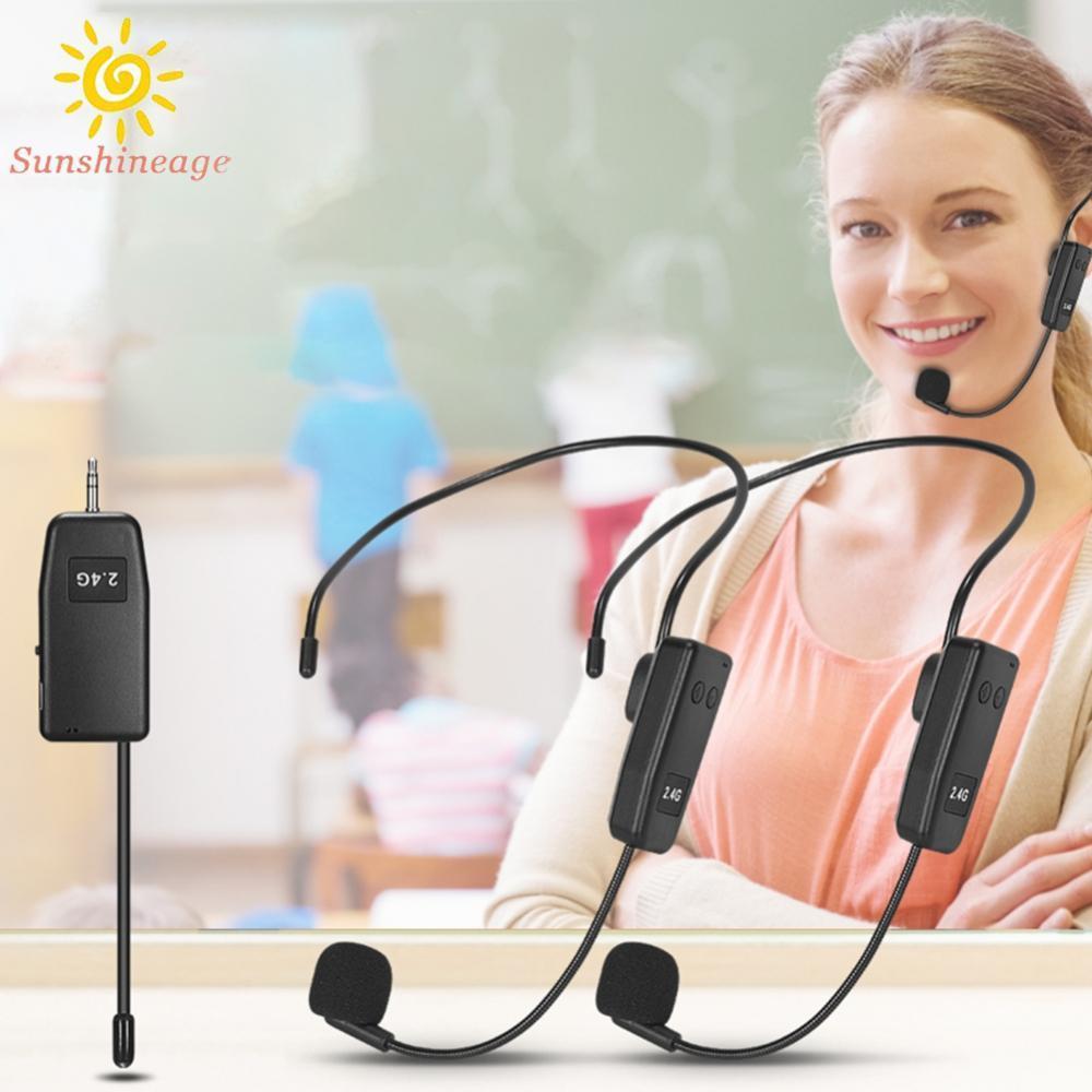 2.4G Wireless Microphone Headset Mic System For Voice Teaching Speaker Karaoke