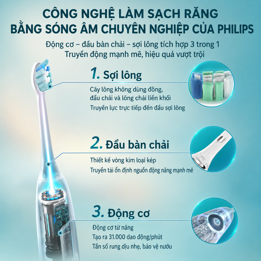 Bàn chải đánh răng điện thương hiệu Hà Lan cao cấp Philips DiamondClean Series 1 HX5070 - Hàng nhập khẩu