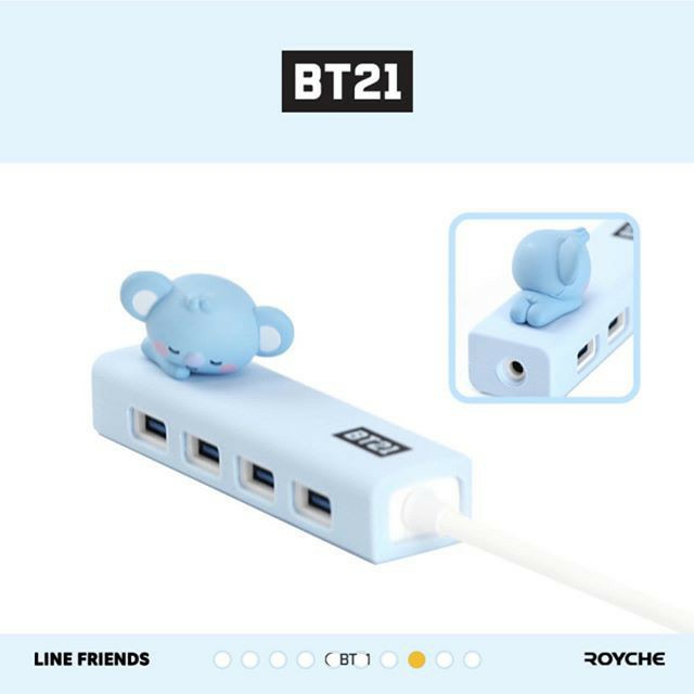 BỘ CHIA USB HUB BT21 LINE AND FRIENDS - HÀNG CHÍNH HÃNG