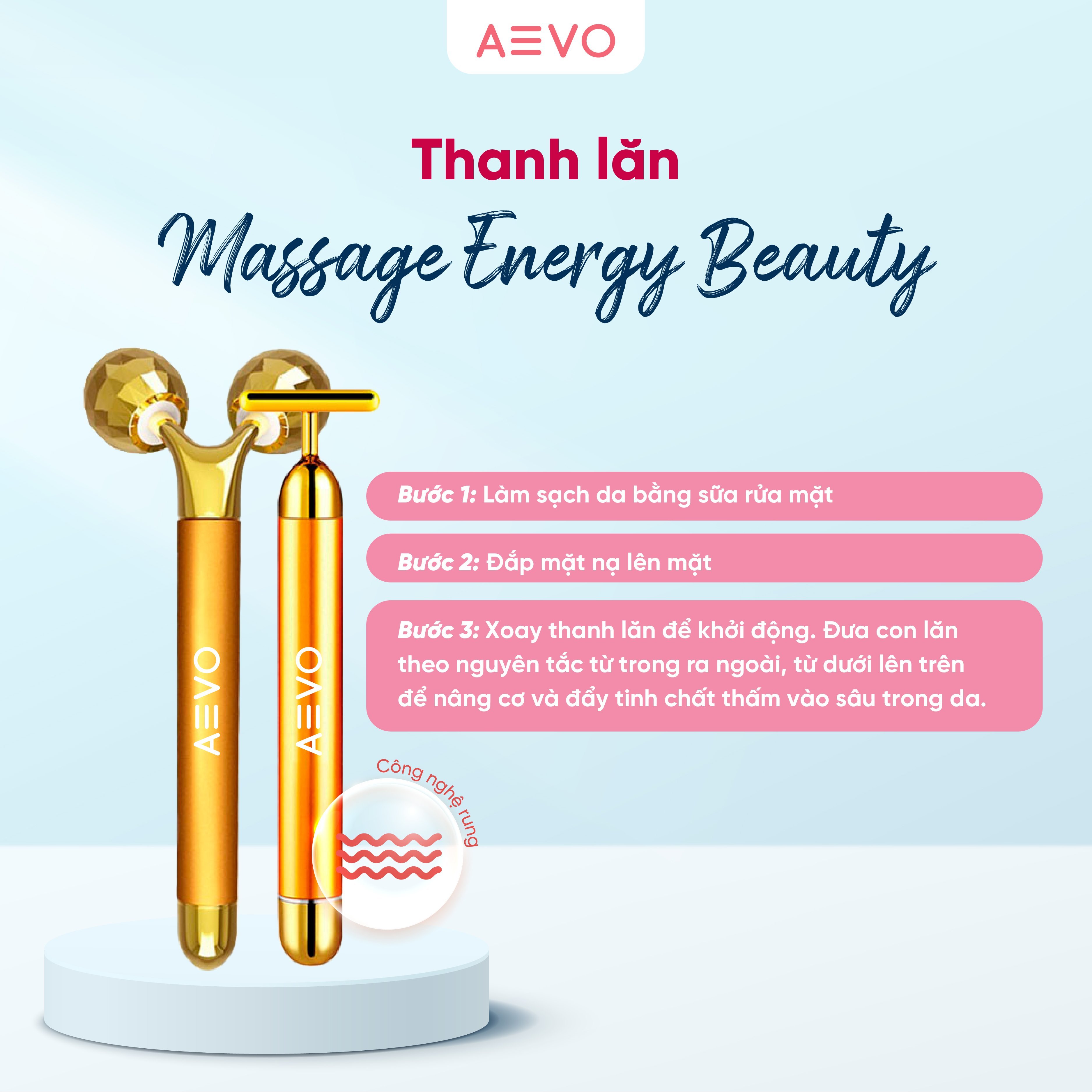 Bộ Thanh Lăn Massage AEVO Energy Beauty