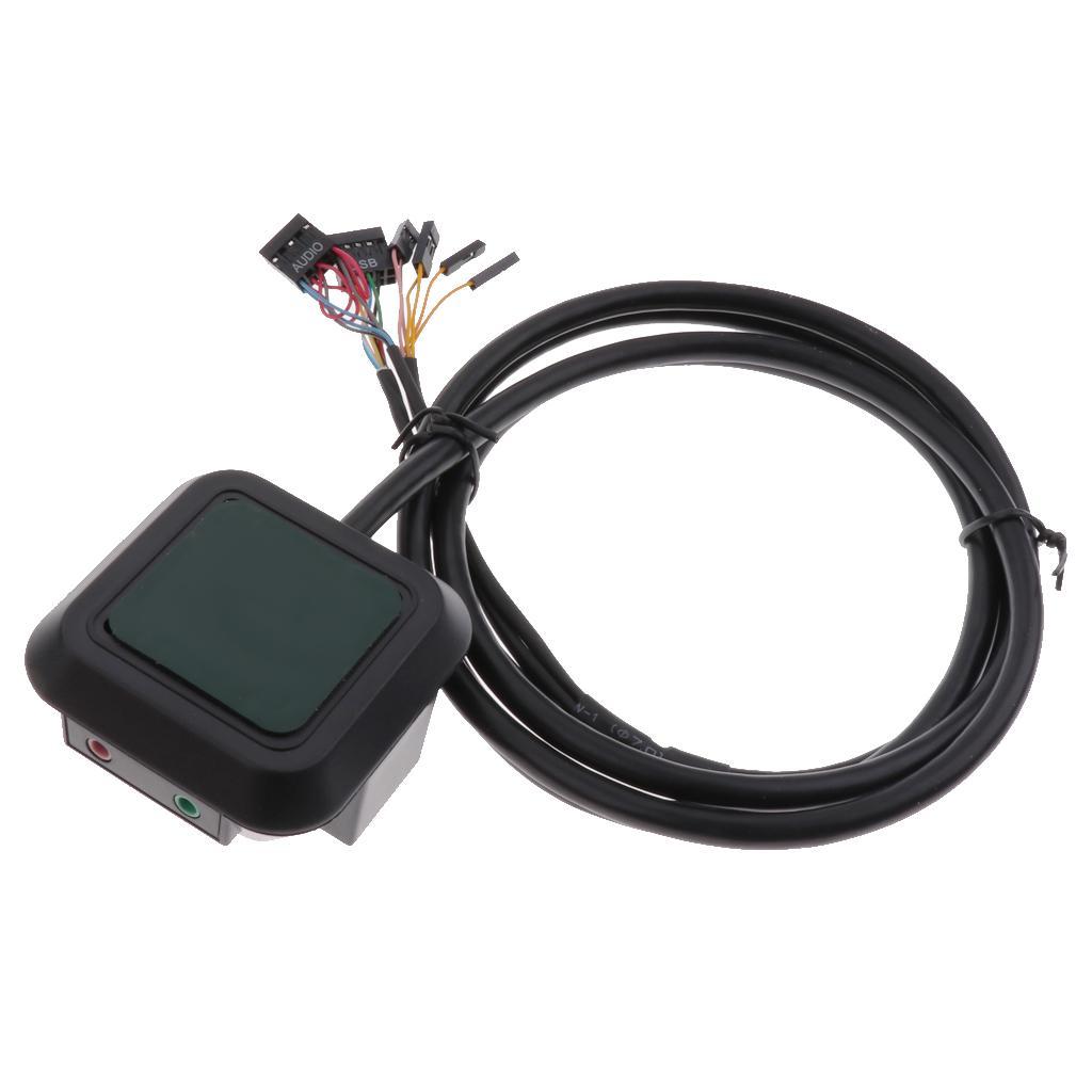 2-3pack Desktop PC Computer Power Switch & USB Port Reset Button&3.5mm Audio