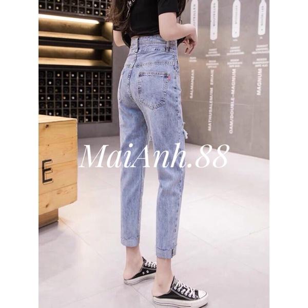 Quần baggy - quần jean baggy nữ cạp cao MaiAnh.88 phong cách Street style hack chân dài