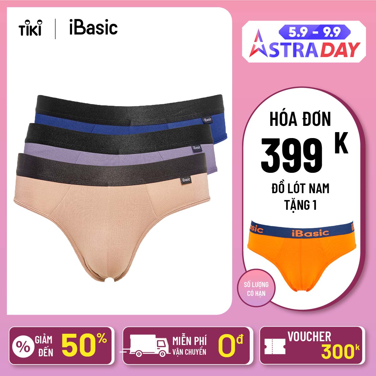 Combo 3 quần lót nam thun brief Espresso iBasic PANM102