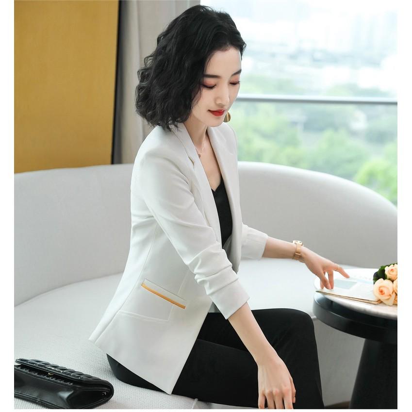 Áo vest nữ 1 lớp kiểu dáng Hàn Quốc, chất liệu Tuyết mưa BLY AK07 thời trang công sở cao cấp Thanh lịch Sang trọng
