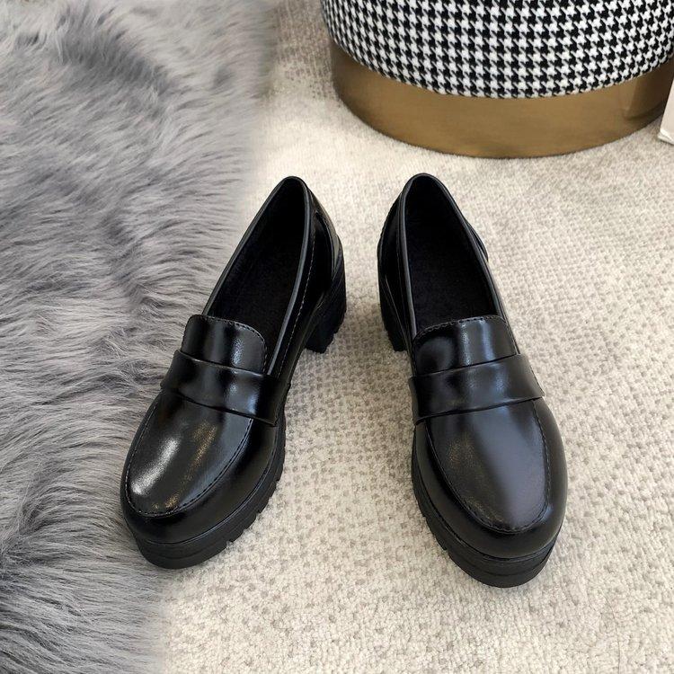 Giày Mũi Tròn Đế Dày 8cm Phong Cách Anh Quốc Cá Tính