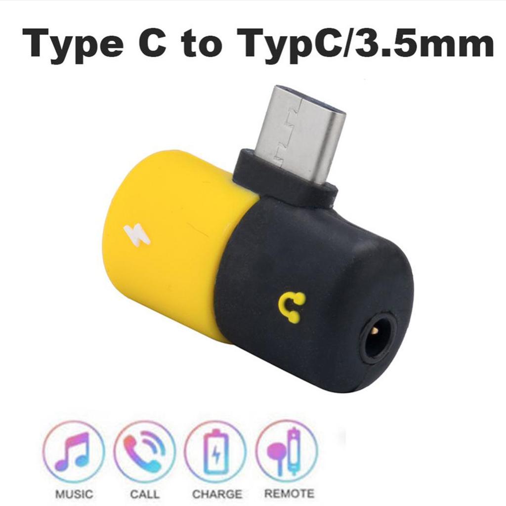 USB C type-c Headphone Audio & Charger Adapter Splitter